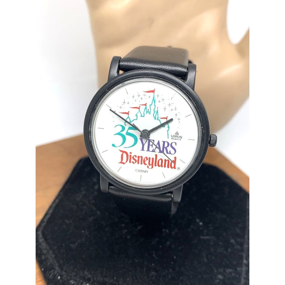 Lorus Disney Women's Watch 35 Years Disneyland Quartz Black Leather Band 34mm